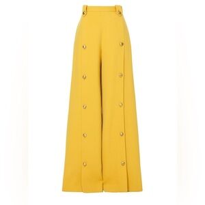 Rosetta Getty Button Front Trousers in Yellow Tweed. Sz8